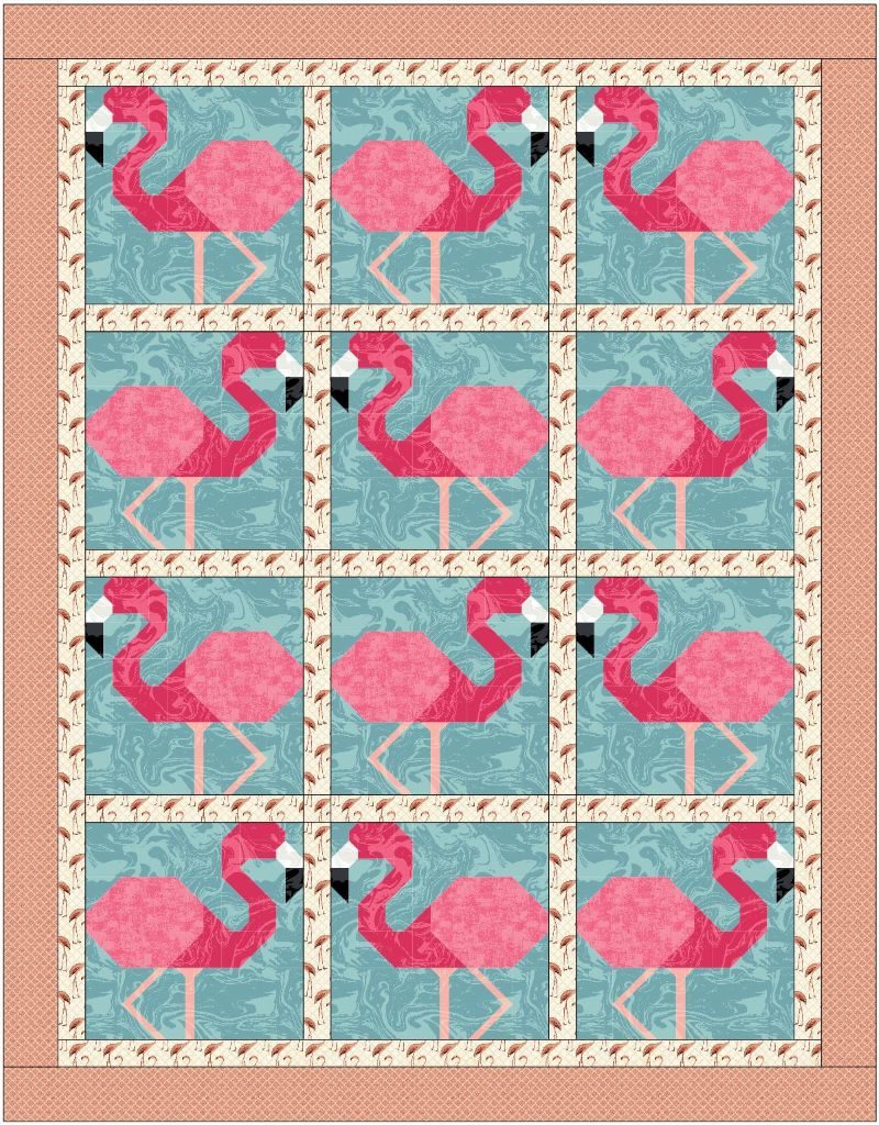 alternating flamingo quilt